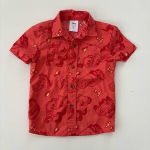 Disney X Jumping Beans Disney Cars Boys Red Orange Button Down Shirt Size 2T